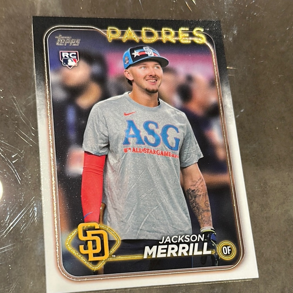 Topps Padres Baseball Card with Gold and Black Accents